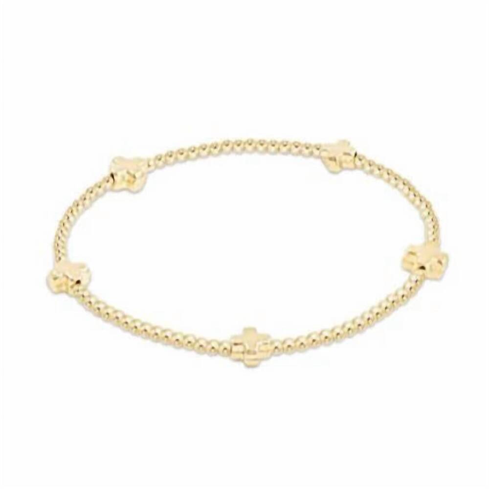 NEW ENEWTON women's signature cross small pattern bead bracelet in gold